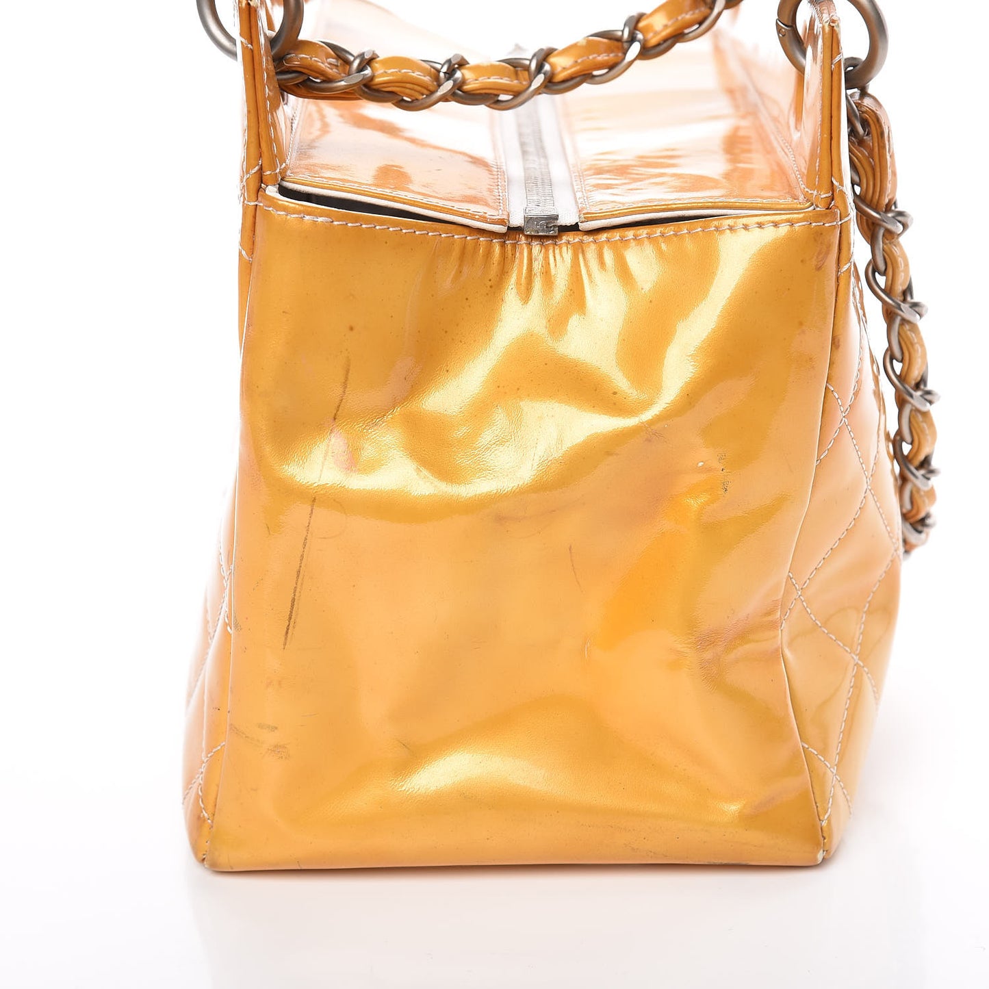 Patent Quilted Petit Timeless Tote PTT Yellow