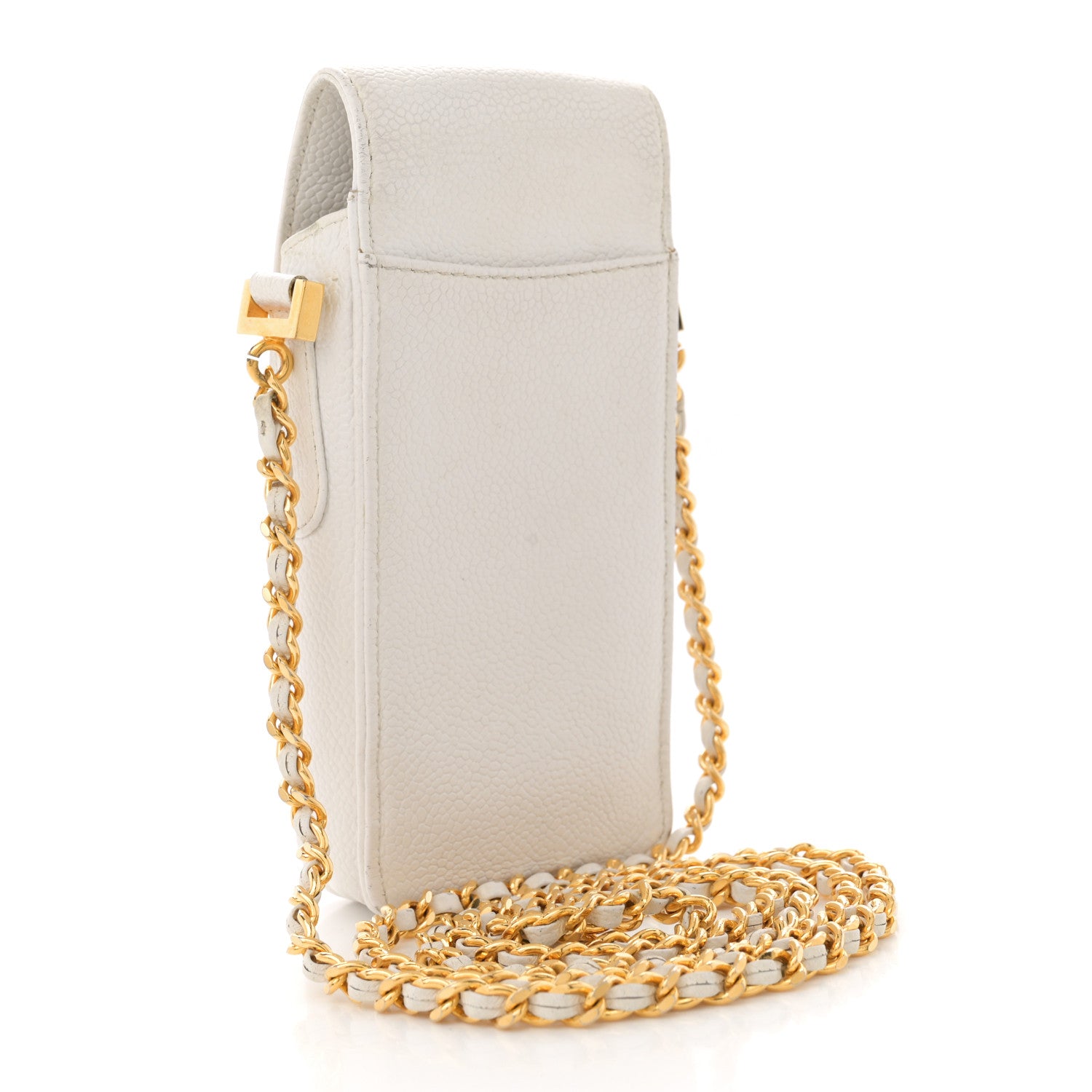 Chanel Caviar Phone Holder Crossbody White 3 of 12