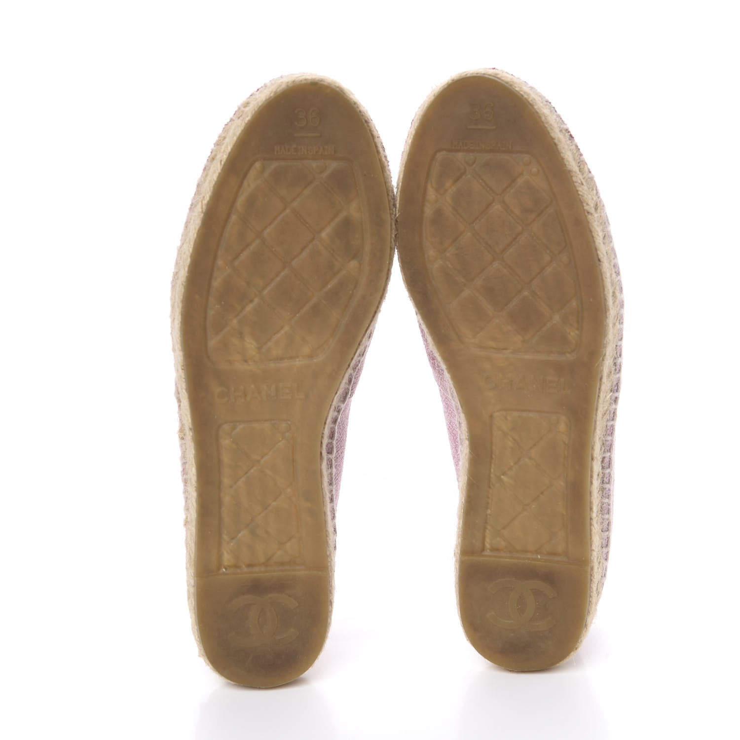 Chanel Toile Sequin CC Espadrilles 36 Pink Dark Pink 5 of 14