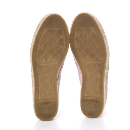 Chanel Toile Sequin CC Espadrilles 36 Pink Dark Pink 5 of 14