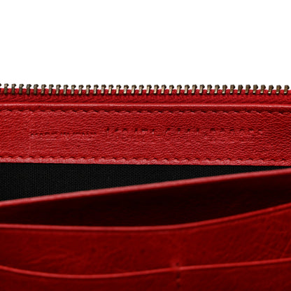 Balenciaga Agneau Classic Hardware Continental Zip Around Wallet Rouge Coquelicot 6 of 9
