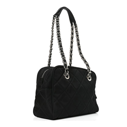 Prada Nylon Tessuto Impuntu Quilted Shoulder Bag Black 2 of 8