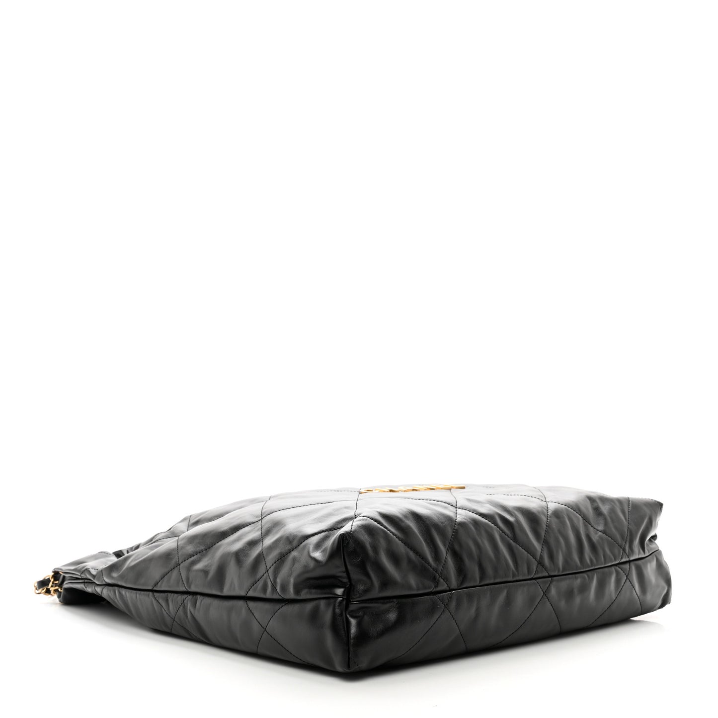 Shiny Calfskin Quilted Large Chanel 22 Black