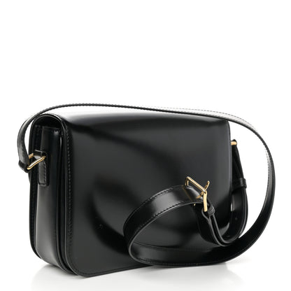 Celine Shiny Calfskin Medium Triomphe Shoulder Bag Black 3 of 10