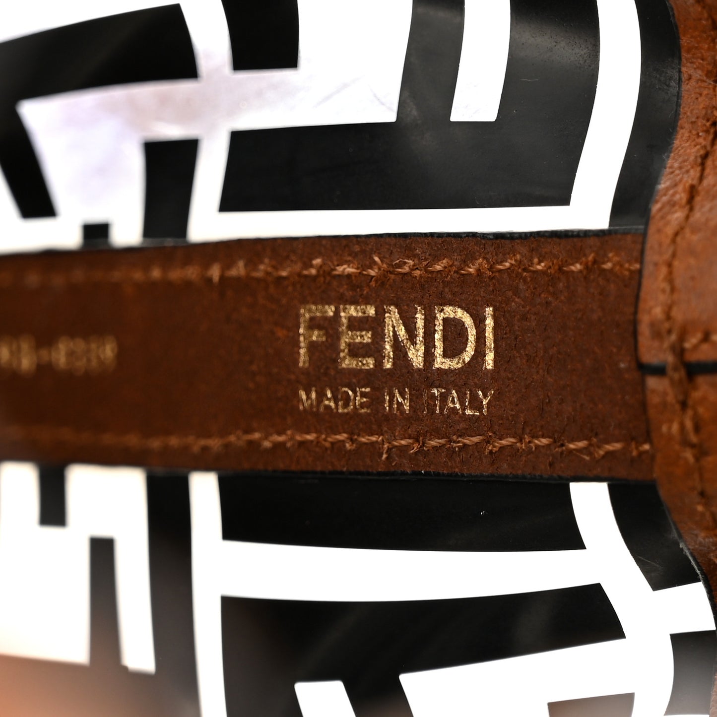TPU FF Vitello Aura F is Fendi Grande Mon Tresor Bucket Bag Black Cuoio