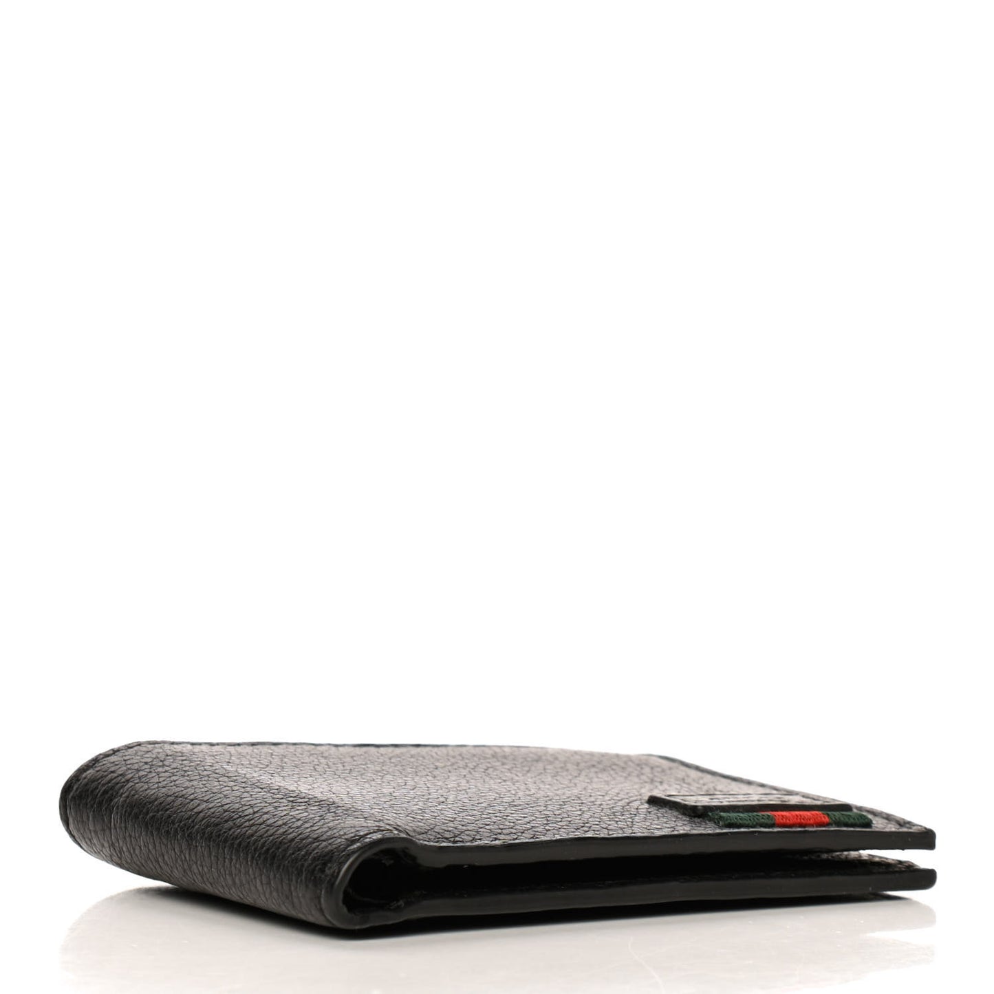 Grained Calfskin Web Bi-Fold Wallet Black