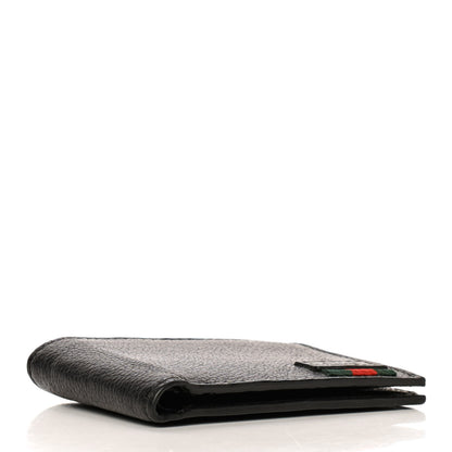 Gucci Grained Calfskin Web Bi-Fold Wallet Black 4 of 6