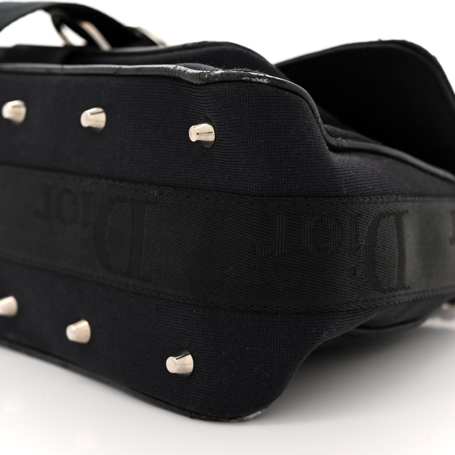 Christian Dior Silk Jersey Crystal Hardcore Bag Navy Black 10 of 13