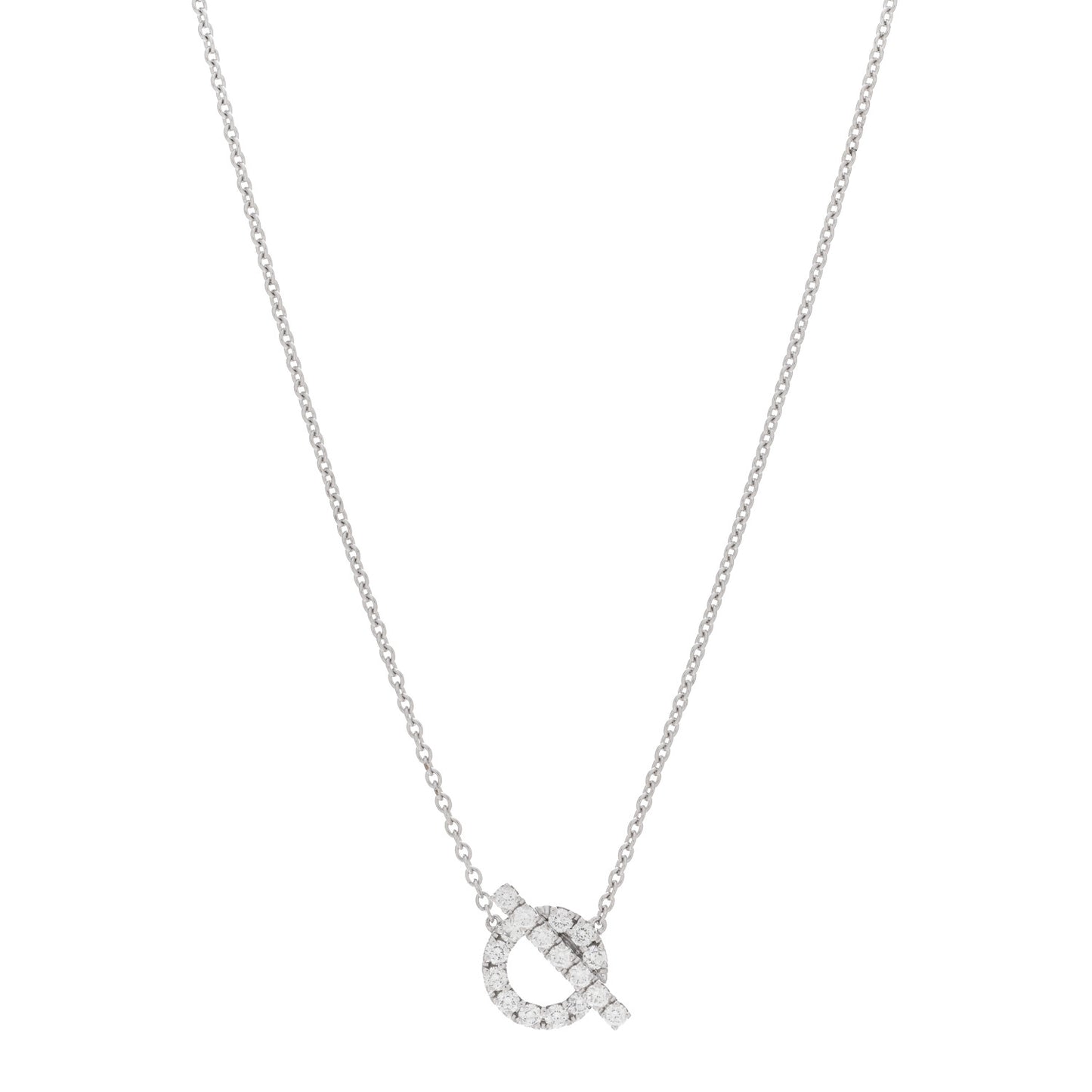 18K White Gold Diamond Finesse Pendant Necklace