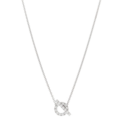 Hermes 18K White Gold Diamond Finesse Pendant Necklace 1 of 4