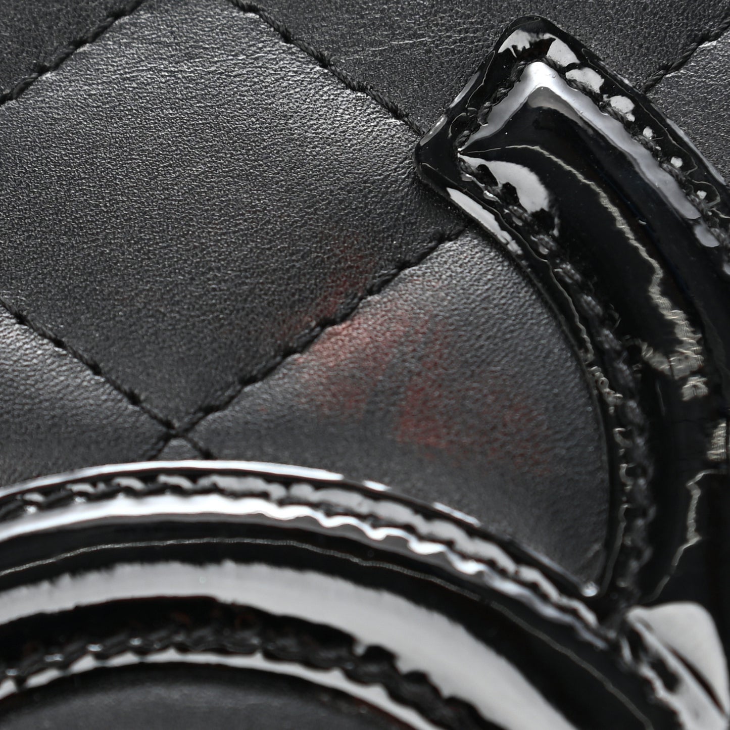 Calfskin Quilted Cambon Yen Wallet Black