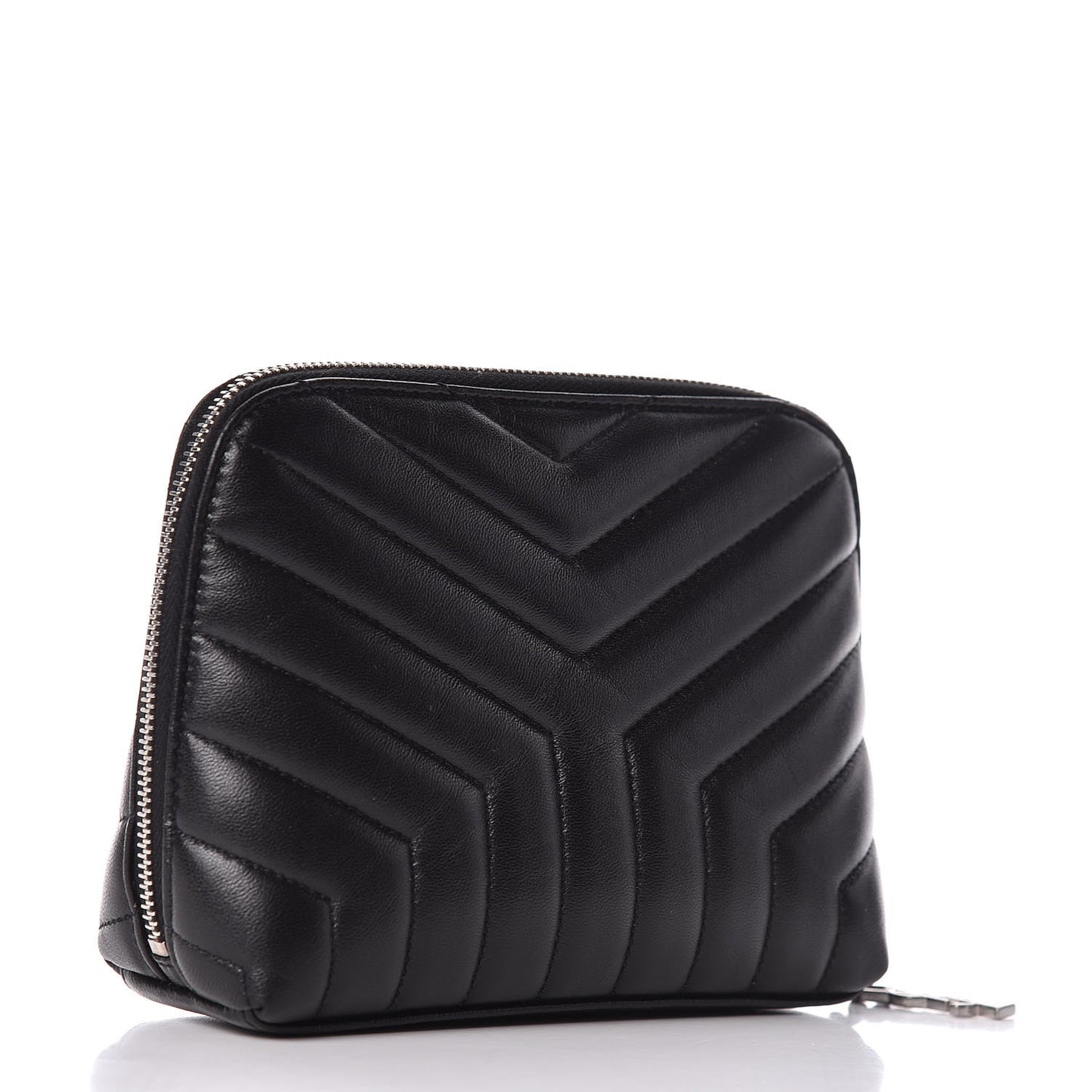 Lambskin Matelasse Cosmetic Case Black