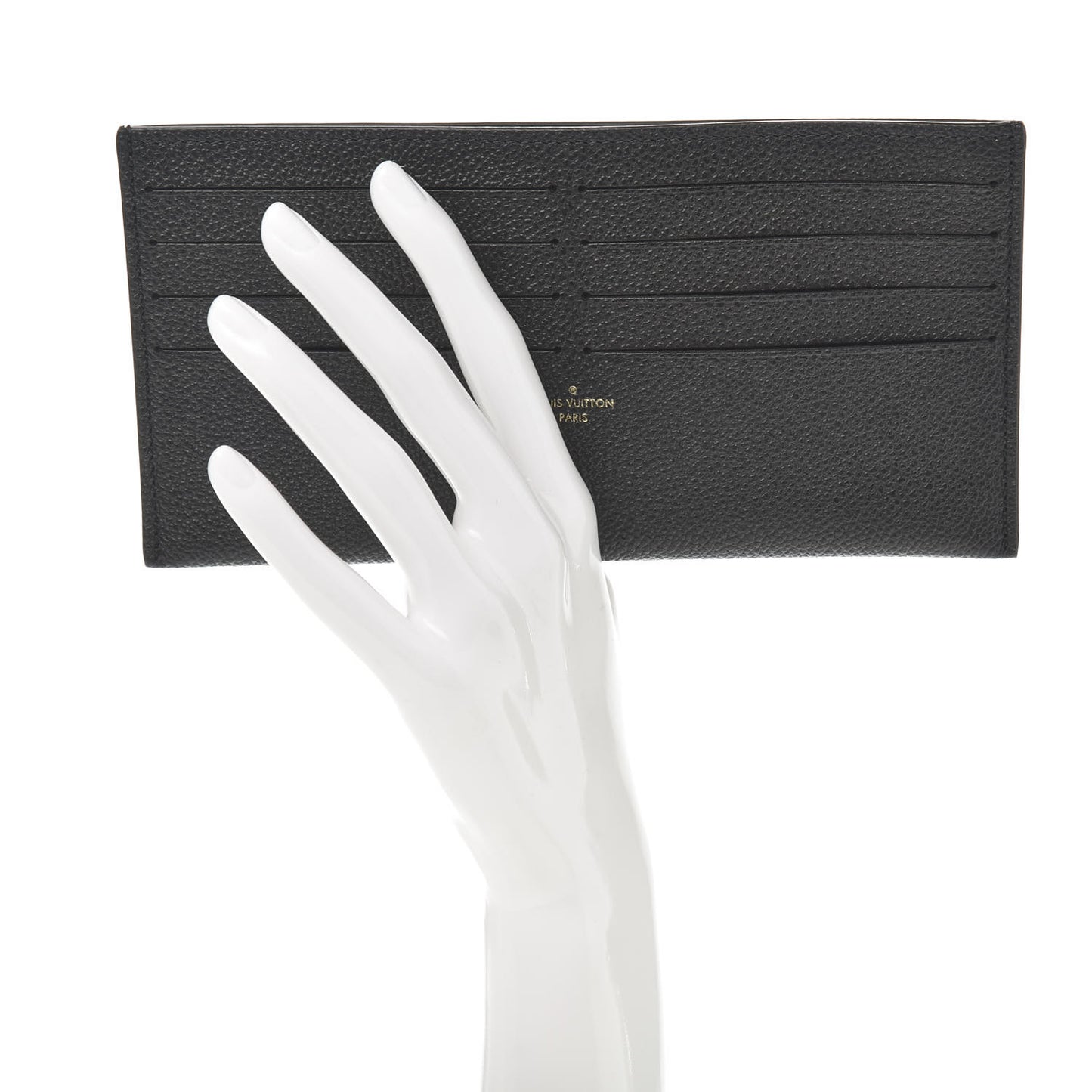 Calfskin Felicie Chain Wallet Card Holder Insert Black