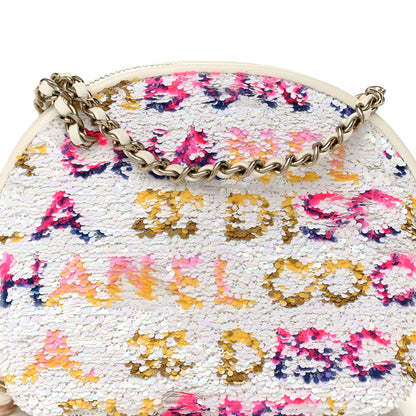 Chanel Sequin Logo CC Crossbody Bag White Multicolor 8 of 10