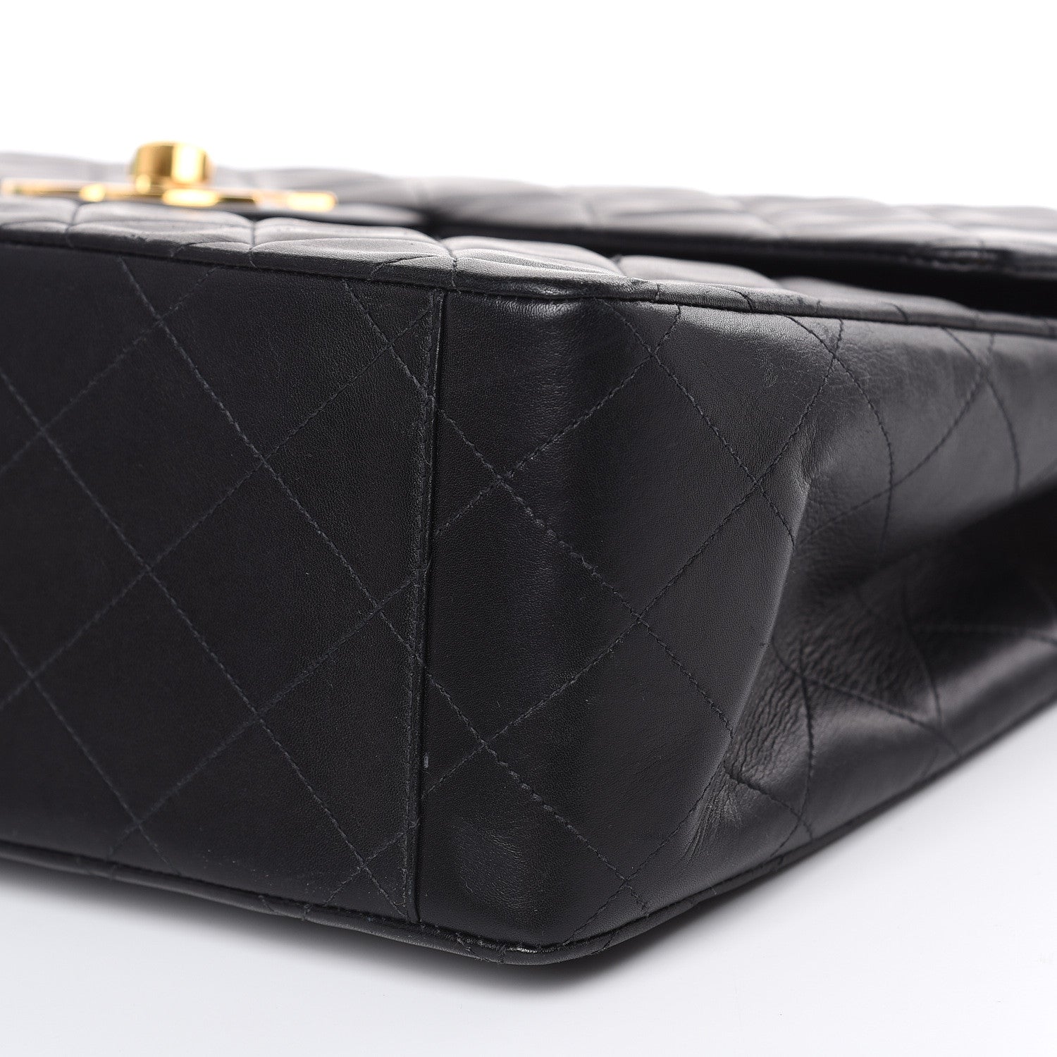 Chanel Lambskin Quilted XL Jumbo Single Flap Black 10 of 14