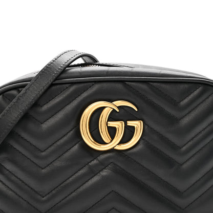 Gucci Calfskin Matelasse Small GG Marmont Chain Shoulder Bag Black 8 of 12
