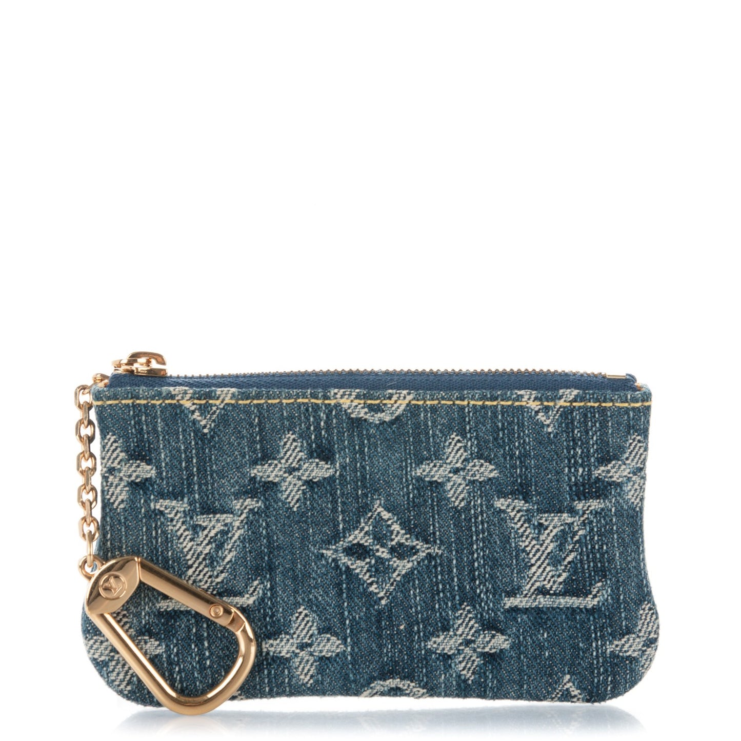 Monogram Denim Key Pouch Blue