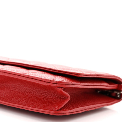 Chanel Caviar Quilted Wallet on Chain WOC Red 11 of 11