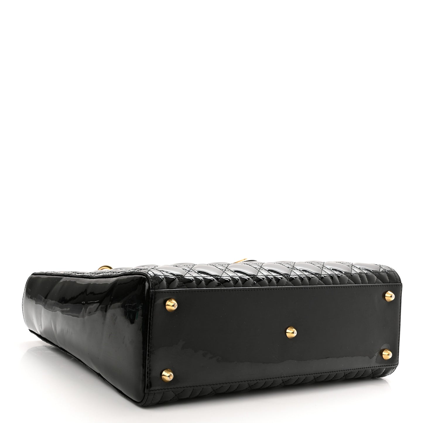Patent Cannage Large Lady Dior Black