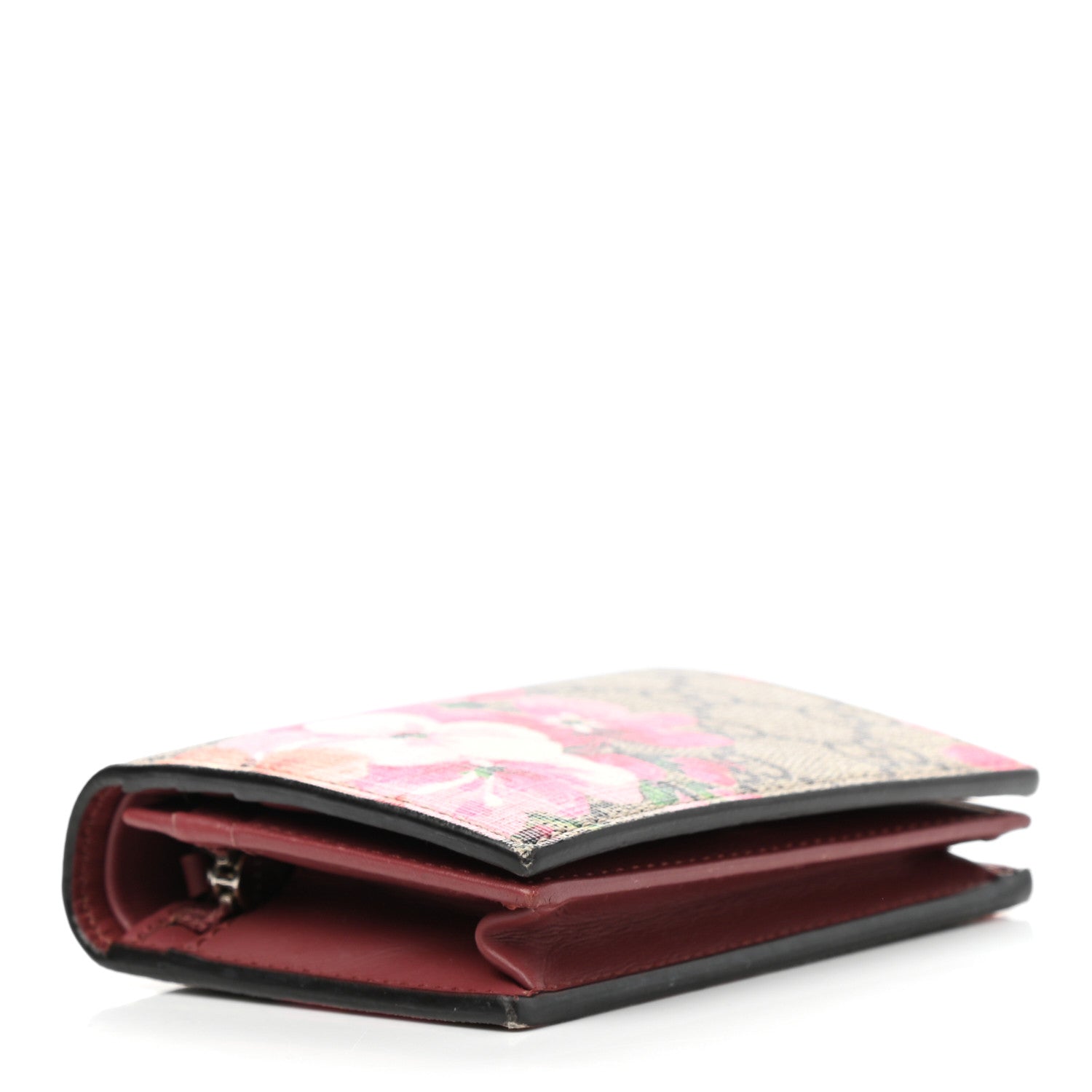 Gucci GG Supreme Monogram Blooms Card Case Beige Multicolor Dry Rose 4 of 10
