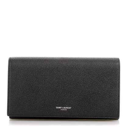 Saint Laurent Grain De Poudre Classic Large Flap Wallet Black 1 of 7