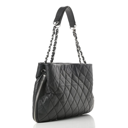 Chanel Caviar Quilted Expandable Zip Shoulder Bag Black 3 of 17