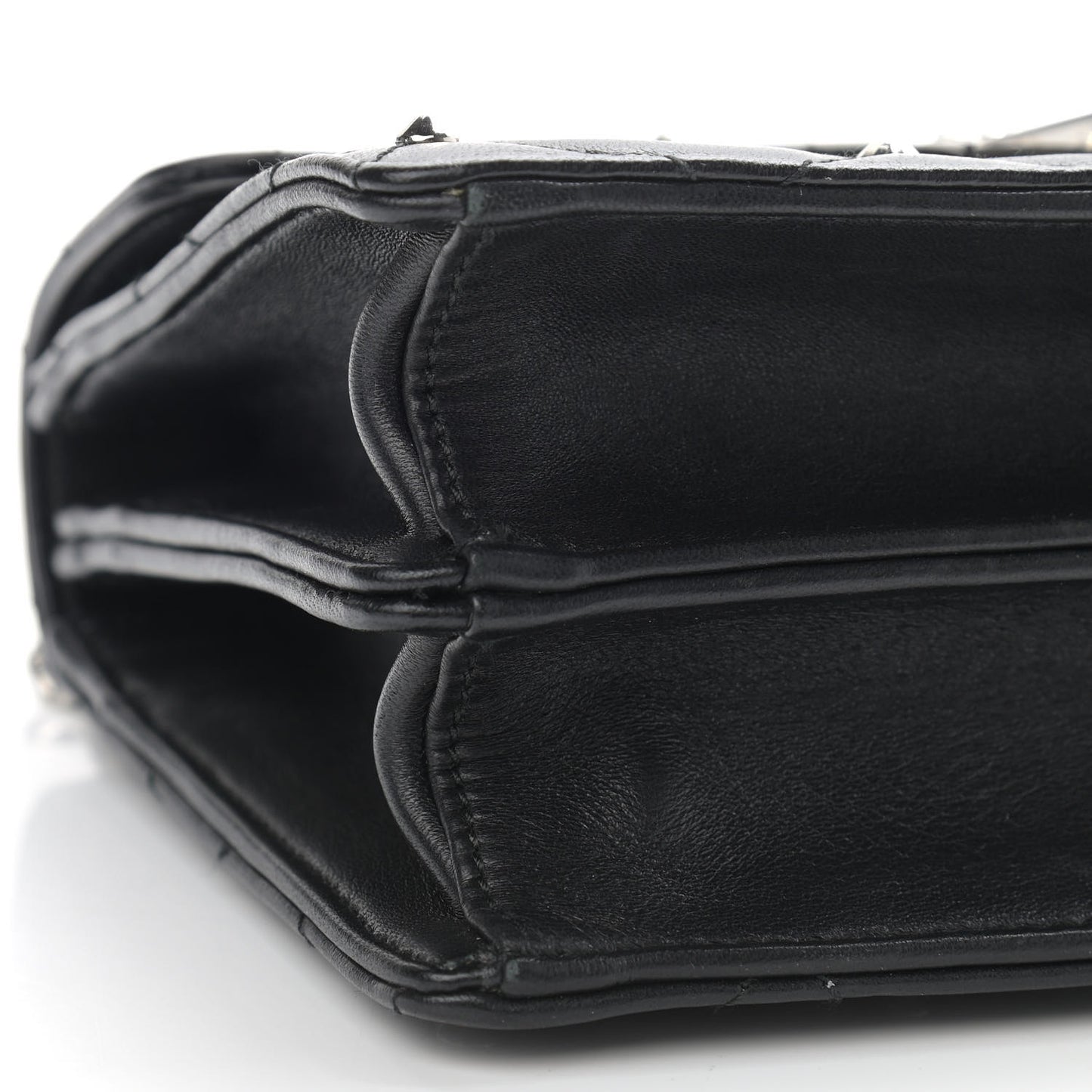 Pattina Nappa Crystal Studded Borchie Flap Bag Black