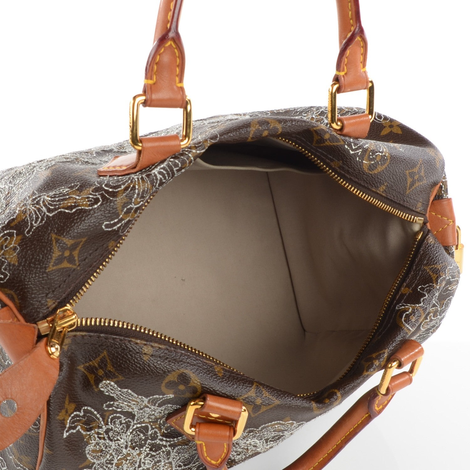 Louis Vuitton Monogram Dentelle Speedy 30 Silver 7 of 10