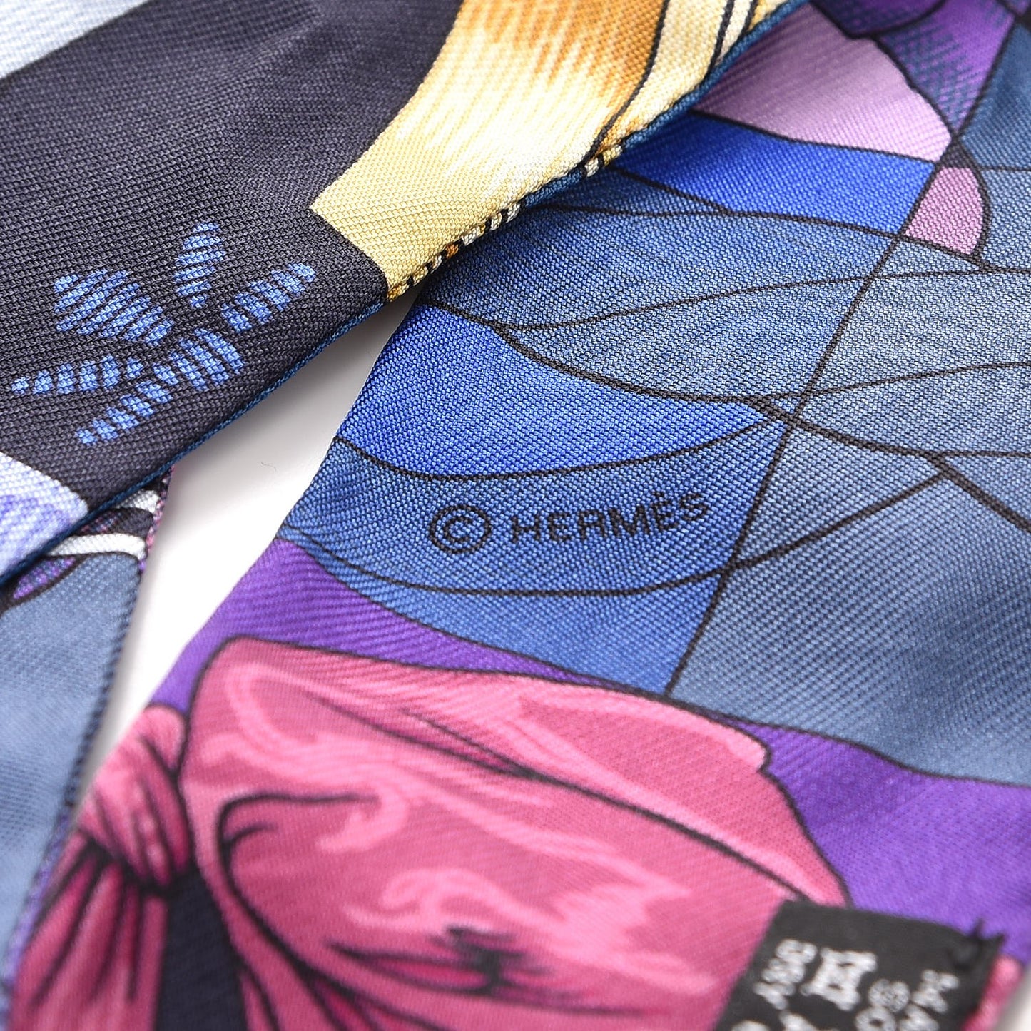 Silk Cavalleria D'Etriers Twilly Violet Bleu Rose
