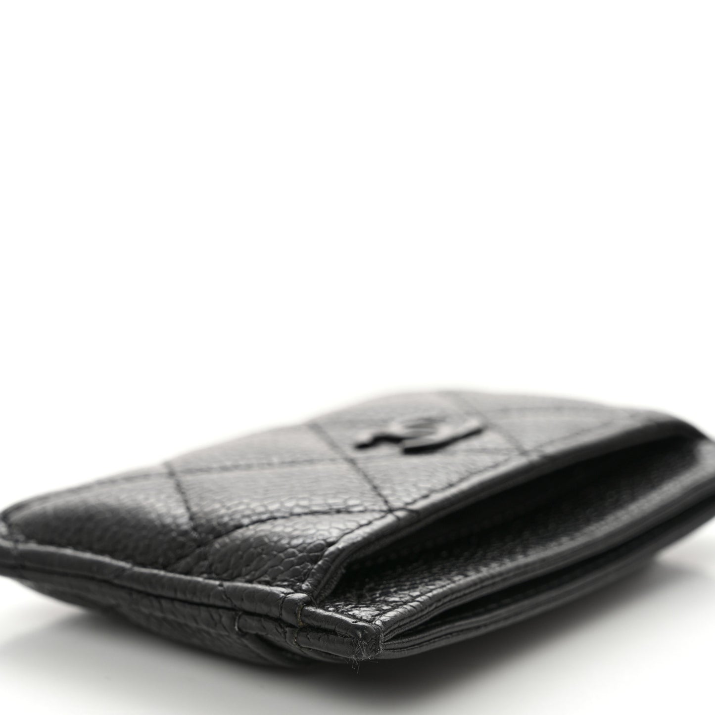 Caviar Quilted Incognito Card Holder Black