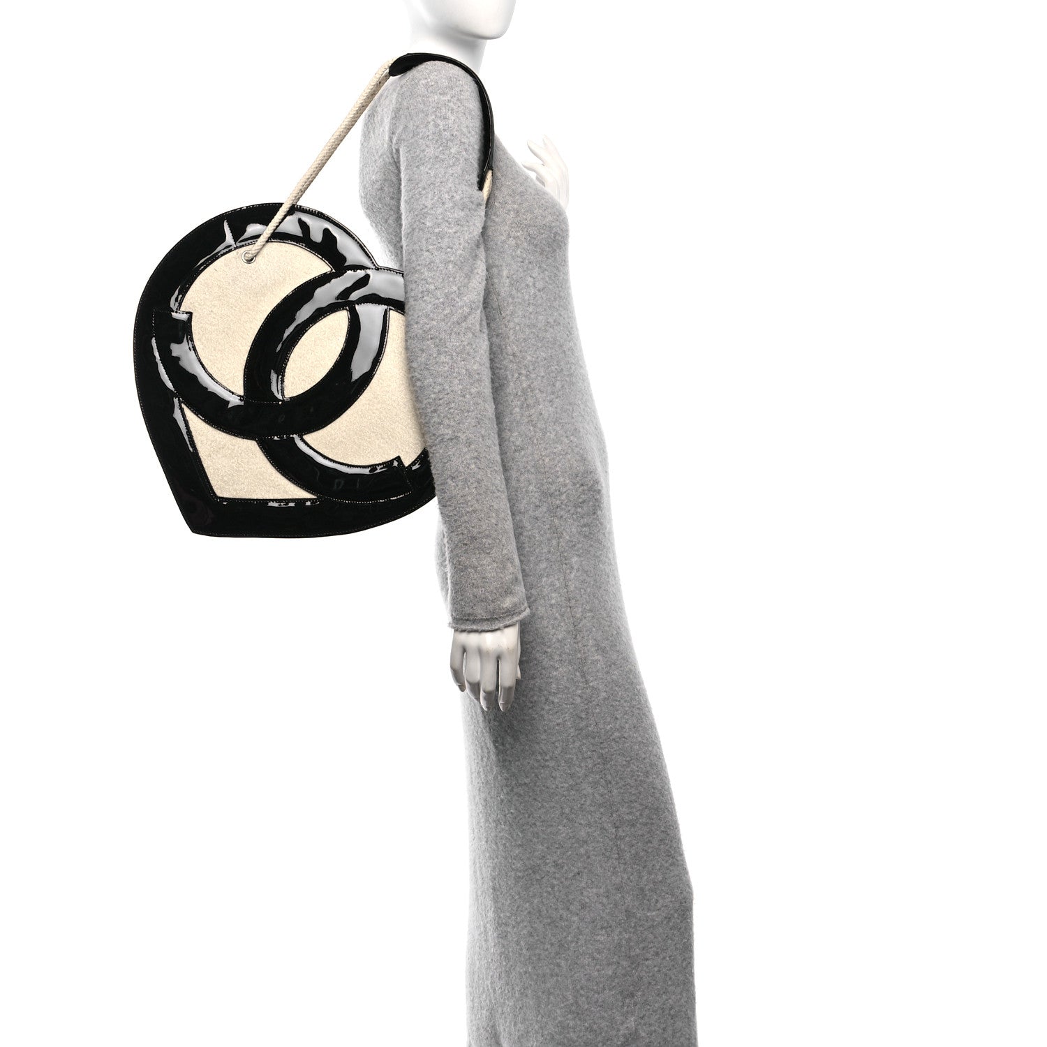 Chanel Patent Terry Ocean Drive Shoulder Bag Black White 2 of 10