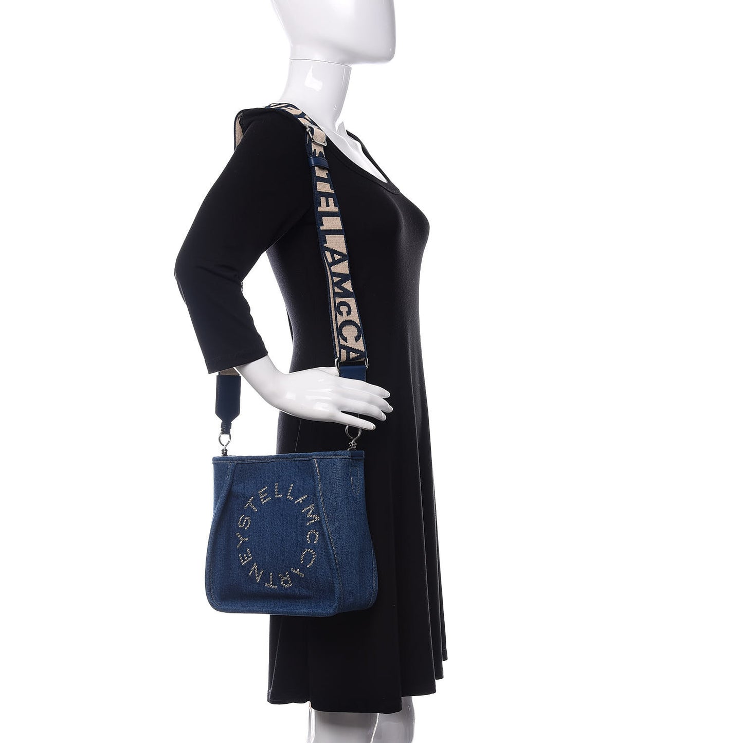 Eco Alter Denim Perforated Logo Mini Crossbody Orion Blue