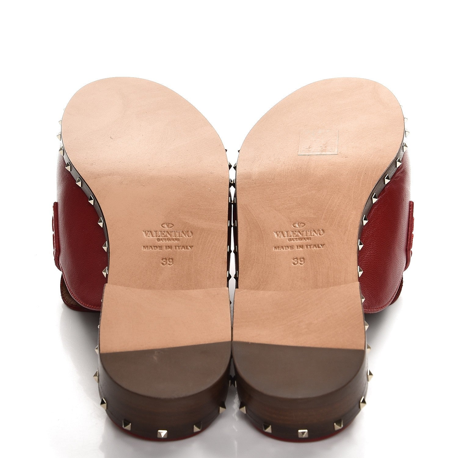 Valentino Garavani Lambskin Soul Rockstud Flat Mules 39 Red 5 of 8