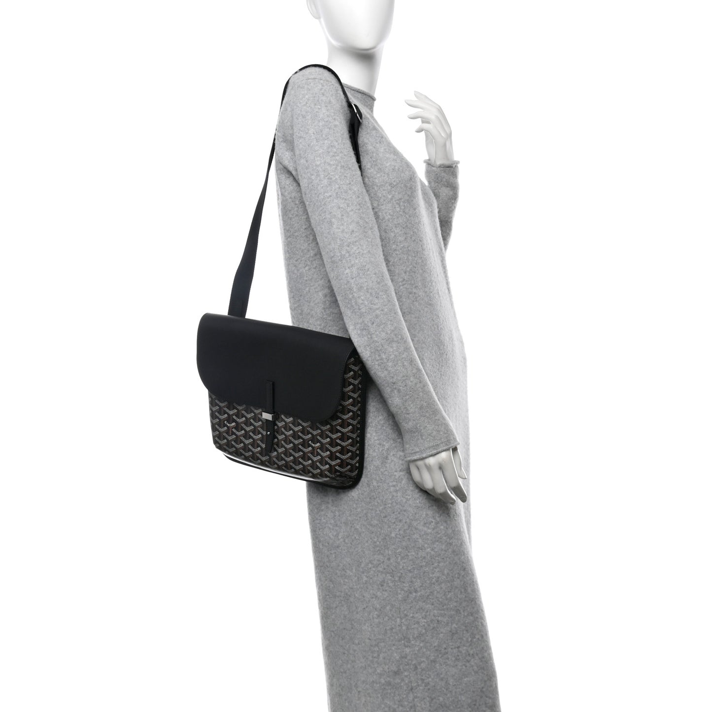 Goyardine Coursier Messenger Bag Black