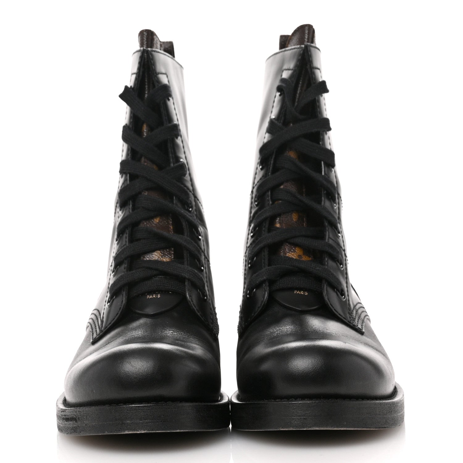 Louis Vuitton Calfskin Monogram Metropolis Flat Ranger Boots 40 Black 3 of 11