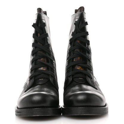 Louis Vuitton Calfskin Monogram Metropolis Flat Ranger Boots 40 Black 3 of 11