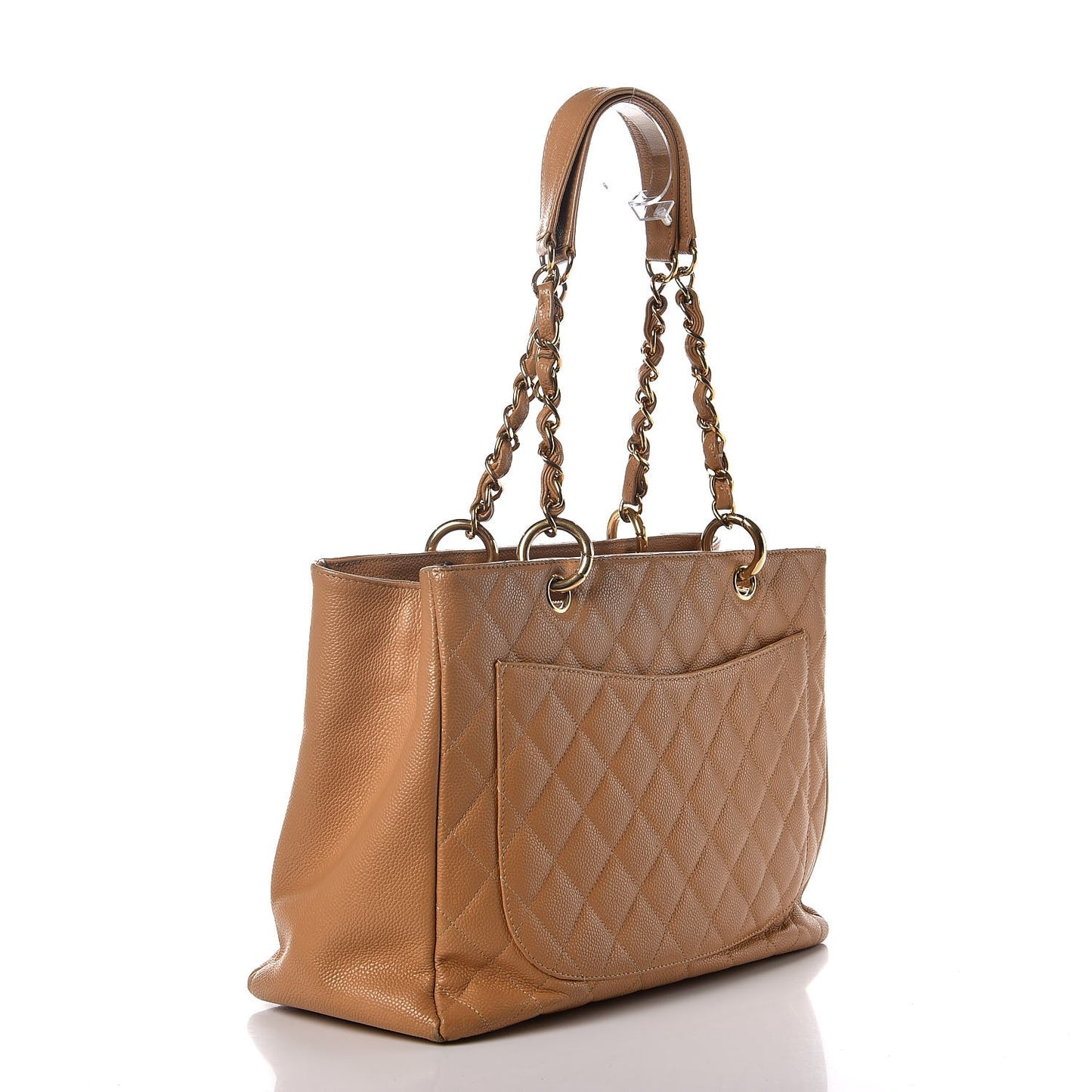 Caviar Quilted Grand Shopping Tote GST Beige