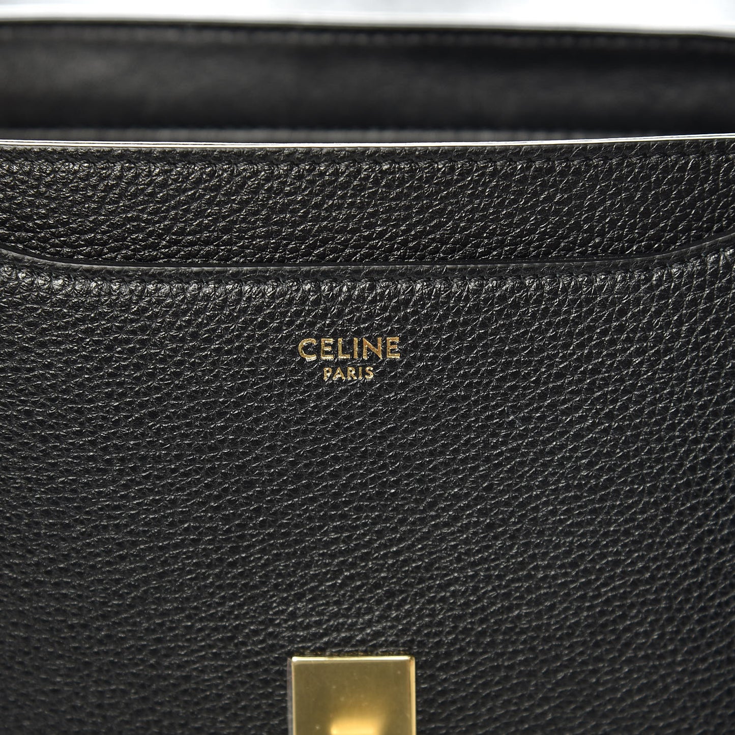 Grained Calfskin Medium Besace 16 Black