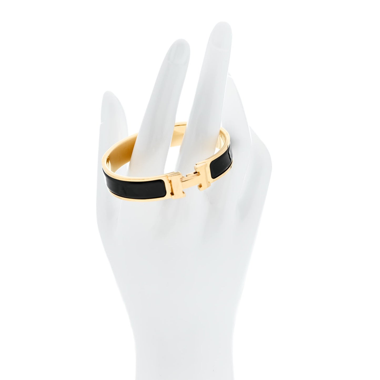 Enamel Narrow Clic Clac H Bracelet PM Black