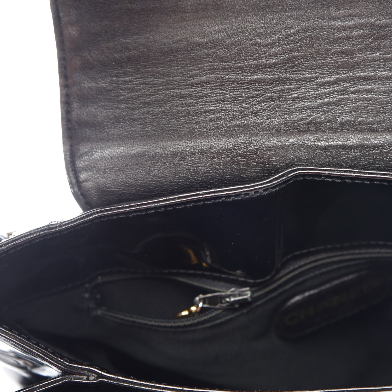 Chanel Patent Flap Shoulder Bag Black 10 of 21