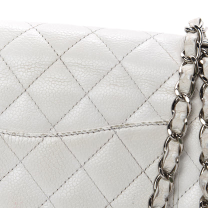 Chanel Caviar Quilted Medium Double Flap White 10 of 24