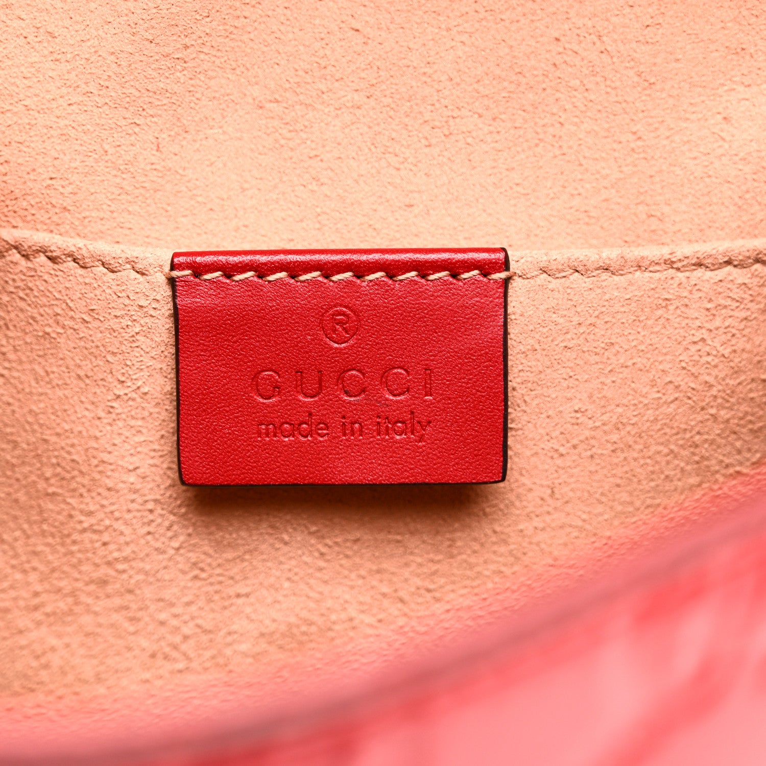 Gucci Guccissima Signature Padlock Backpack Hibiscus Red 11 of 19