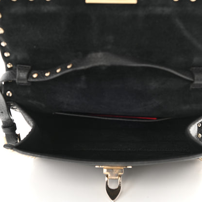 Valentino Garavani Pebbled Calfskin Medium Rockstud Flip Lock Crossbody Bag Black 4 of 11