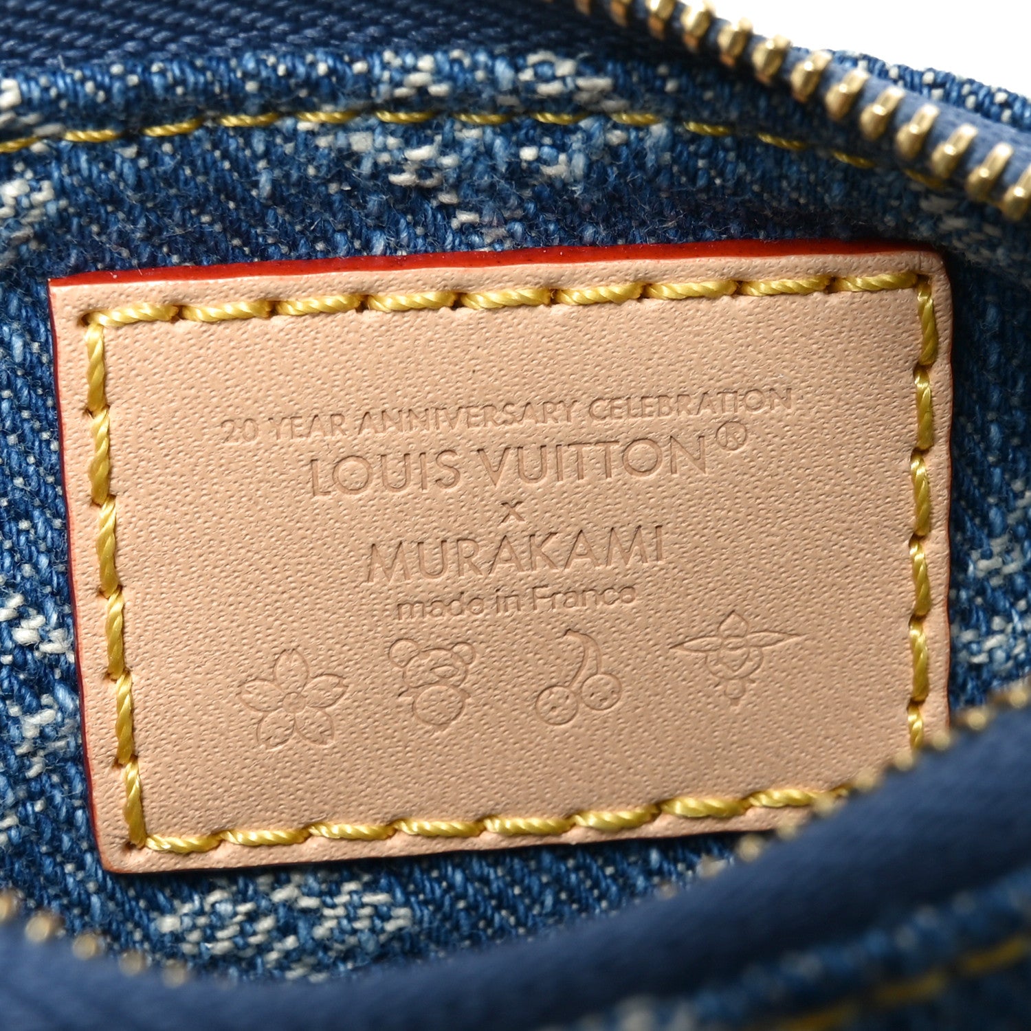 Louis Vuitton LV X TM Monogram Denim Cerises Key Pouch Blue 6 of 7