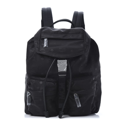 MCM Nylon Monogram Small Tivitat Two-Pocket Backpack Black 1 of 10