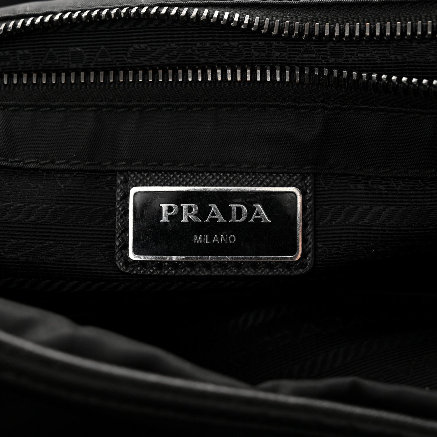 Prada Tessuto Nylon Saffiano Large Double Snap Buckle Messenger Bag Black 6 of 11