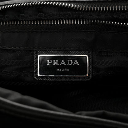 Prada Tessuto Nylon Saffiano Large Double Snap Buckle Messenger Bag Black 6 of 11