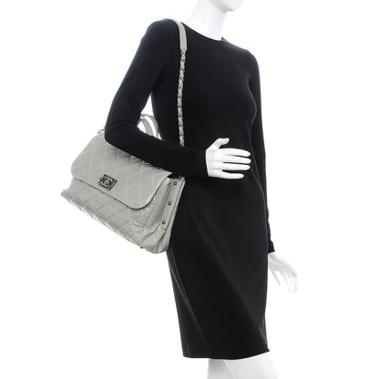 Chanel Glazed Calfskin Boy Satchel Flap Light Grey 2 of 17