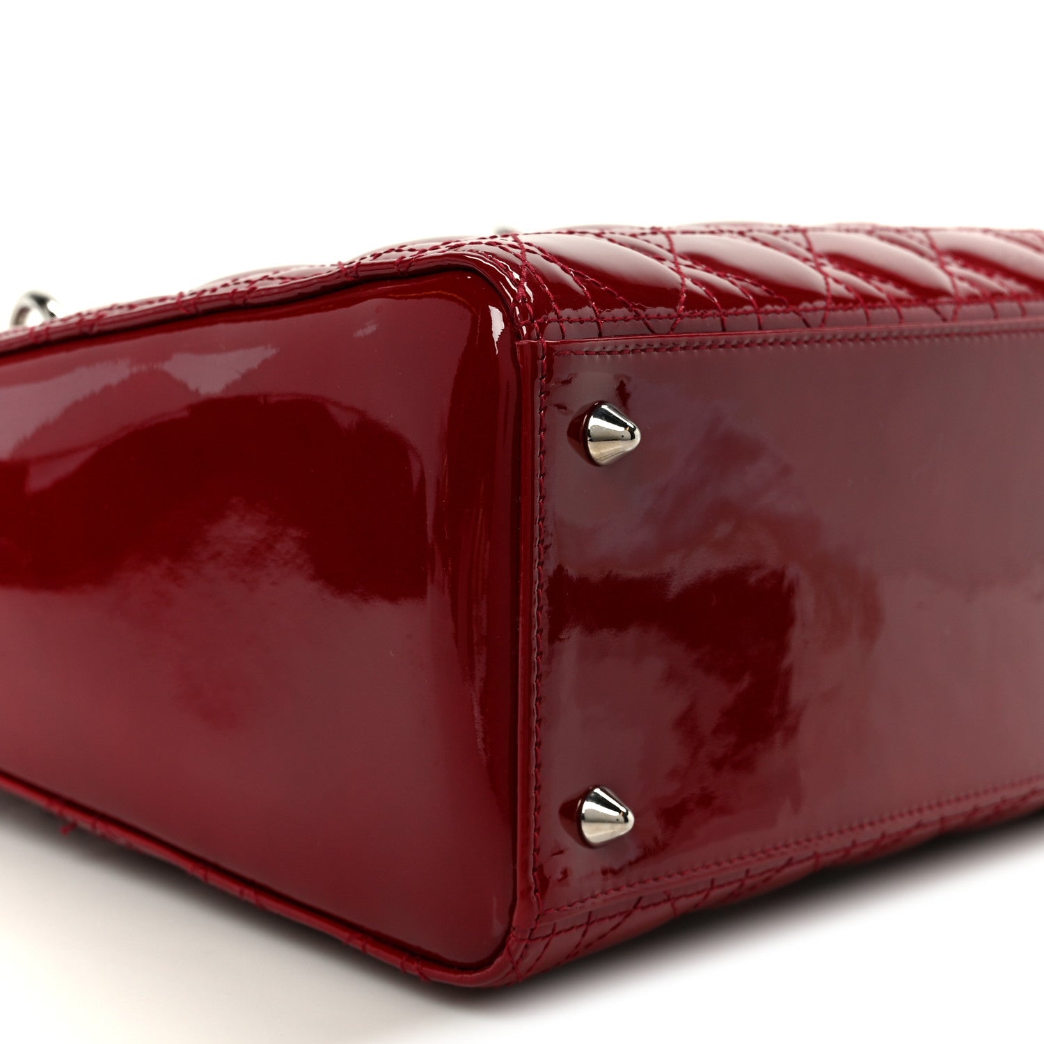 Christian Dior Patent Cannage Medium Lady Dior Red 9 of 10