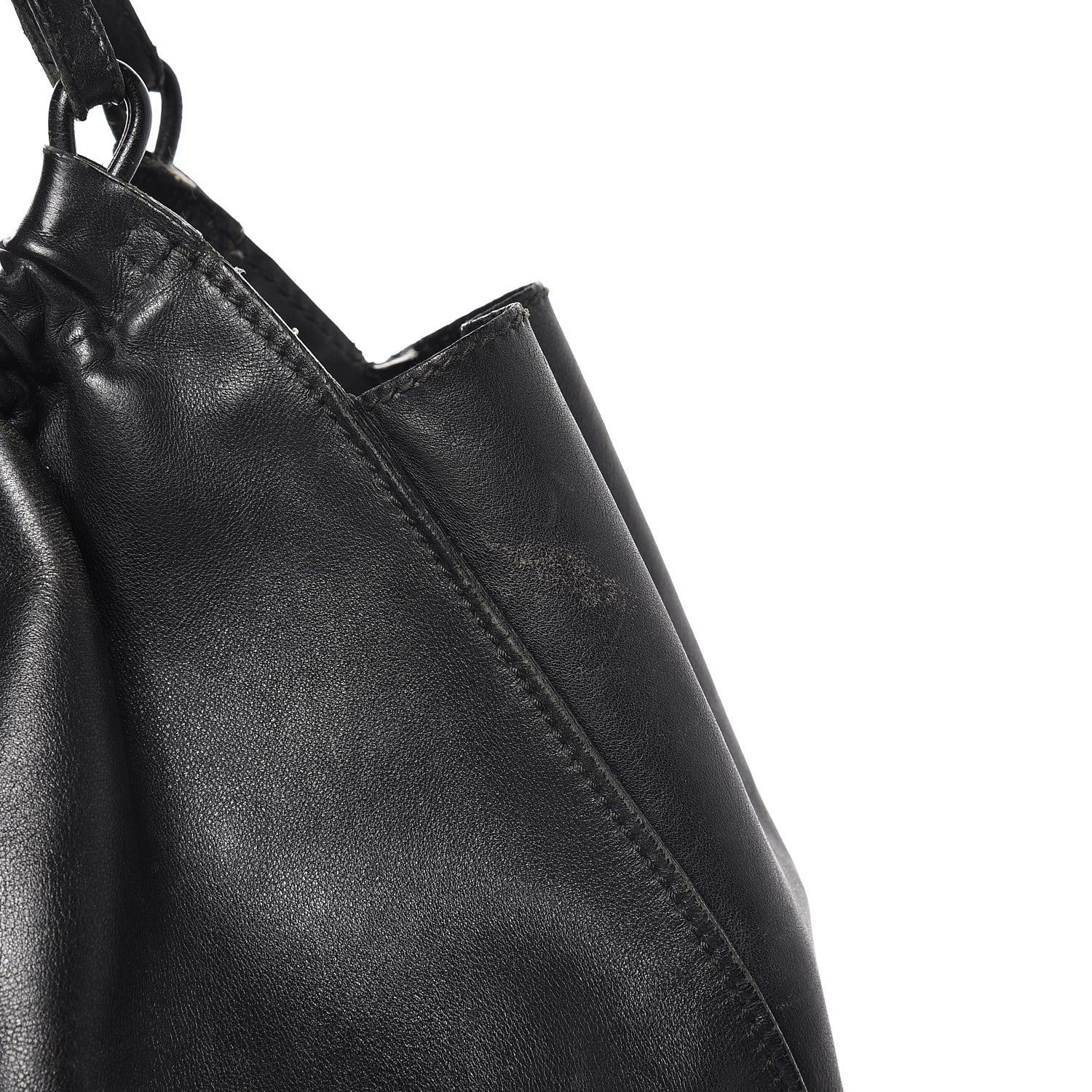 Gucci Calfskin Gathered Handbag Black 13 of 15